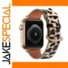 Leopard Leather Strap for Apple Watch 38-49mm