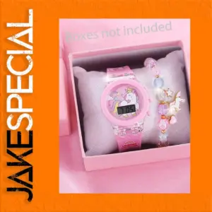 Pink Unicorn Watch and Bracelet Set
