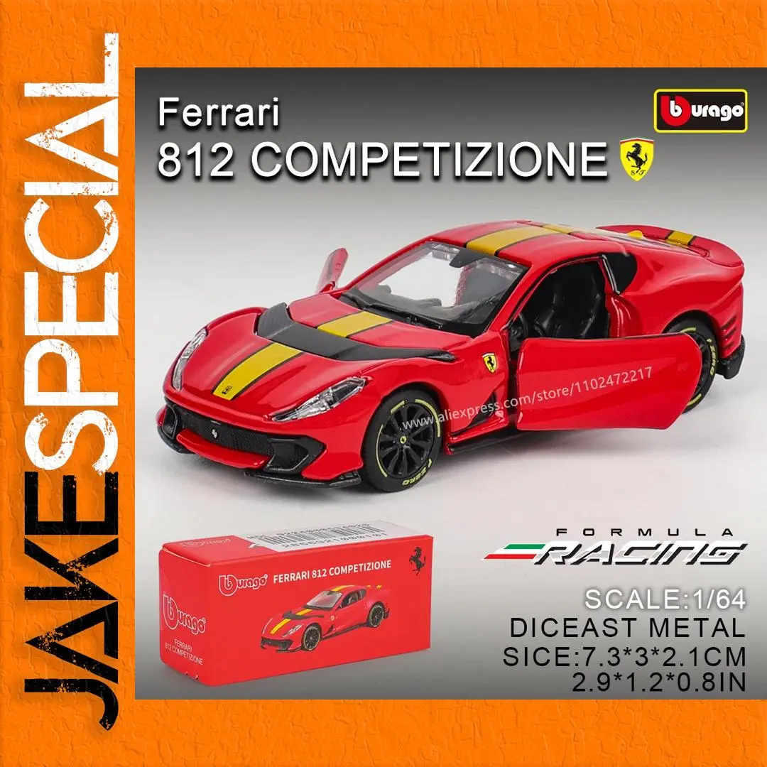 Bburago Ferrari 812 Competizione Model 1:64 Scale 1 Bburago Ferrari 812 Competizione Model 1:64 Scale