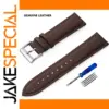 Dark Brown Leather Watch Band Various Widths