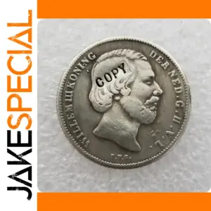 1850, 1853 Netherlands 1/2 Gulden Coin Replica