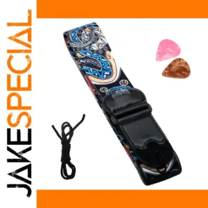 Vibrant Adjustable Electric Guitar Strap with Picks