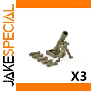 WW2 Military Mortar with Projectiles Kit