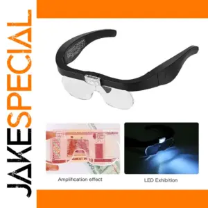 Head-Mounted Magnifying Glasses with LED Lights
