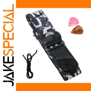 Guitar Strap with Picks and Unique Pattern