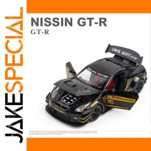 1:24 Nissan GT-R Diecast Model Black with Yellow Accents