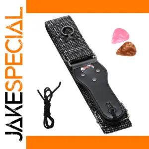 Vintage Pattern Guitar Strap with Picks Set