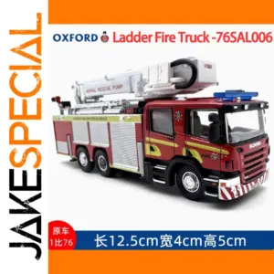 OXFORD 1:76 Scale Red Ladder Fire Truck