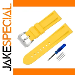 Bright Yellow Silicone Watch Band 20mm to 26mm