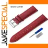 Genuine Leather Watch Band in Rich Red