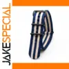 Navy Blue Woven Nylon Watch Strap with Buckle