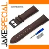 Dark Brown Leather Watch Band 12-24mm Adjustable