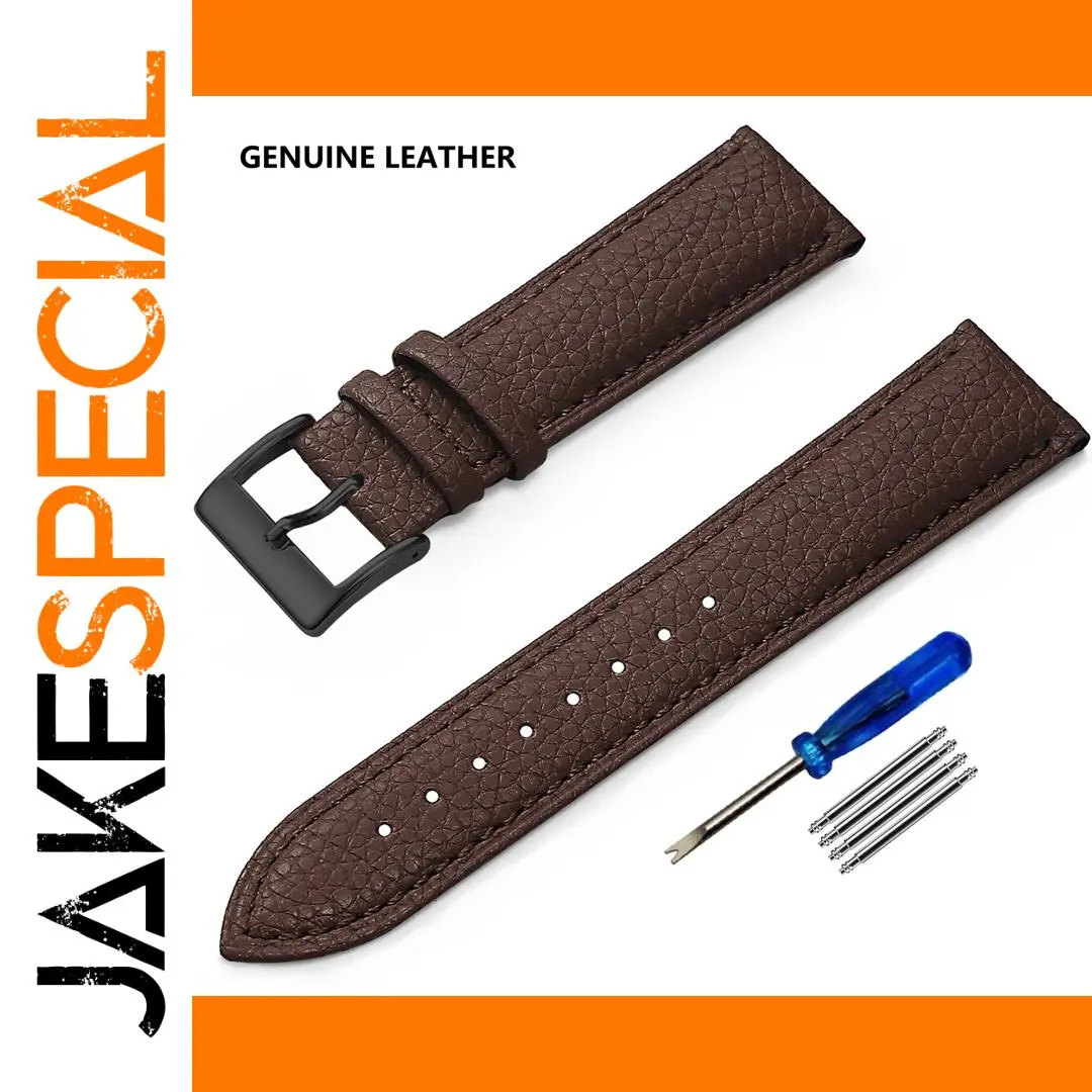 Dark Brown Leather Watch Band 12-24mm Adjustable 1 Dark Brown Leather Watch Band 12-24mm Adjustable