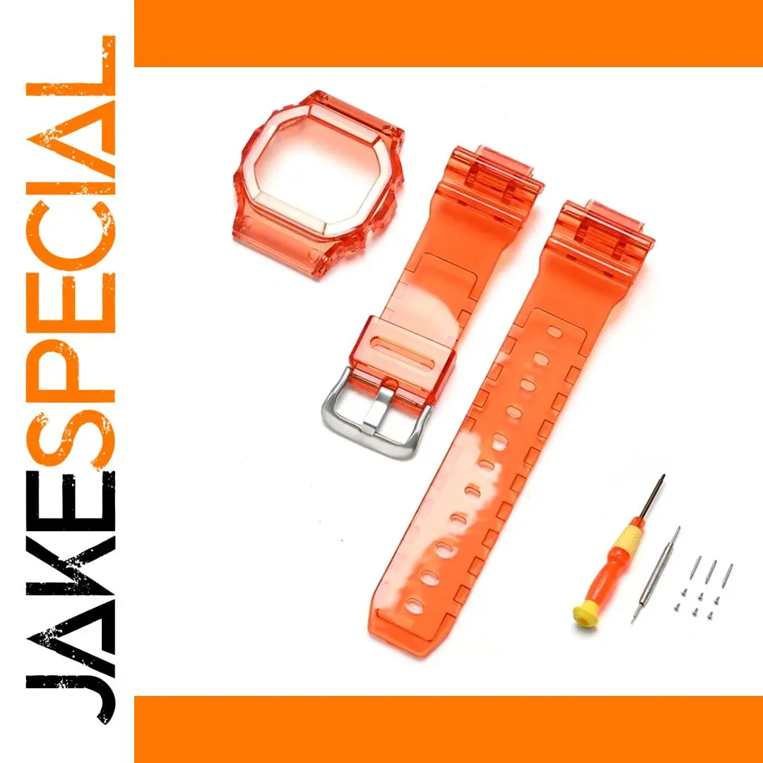 Transparent Orange Silicone Strap for Casio G-Shock 1 Transparent Orange Silicone Strap for Casio G-Shock