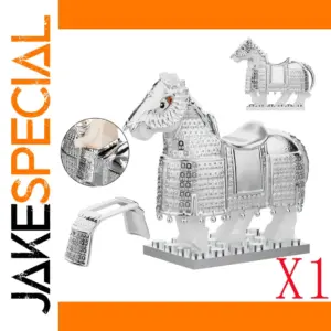 Medieval Soldier Minifigure with Warhorse Accessories