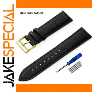 Black Genuine Leather Watch Band for Various Models