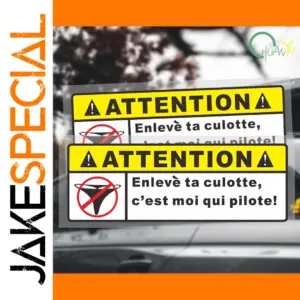 Caution Thong Warning Car Stickers Set of 2