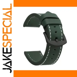 Army Green Vintage Leather Watch Band 22cm