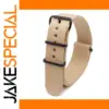 Beige Durable Nylon Watch Strap 18-24mm