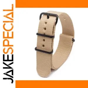 Beige Durable Nylon Watch Strap 18-24mm