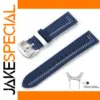 Vintage Navy Blue Leather Watchband 22mm