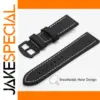 Black Composite Leather Watch Strap 18-24mm