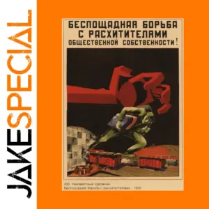 Vintage WWII Soviet Propaganda Poster 30x21cm