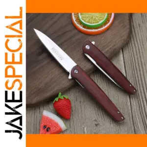 XUANFENG Handmade Folding Knife with Wood Handle