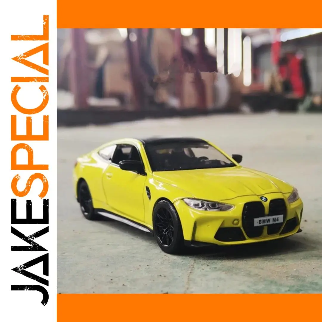 1:32 BMW M4 Coupe Diecast Yellow Sports Car Model 1 1:32 BMW M4 Coupe Diecast Yellow Sports Car Model