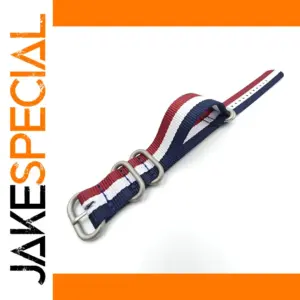 Navy Blue Red White NATO Watchband Strap 18-24mm