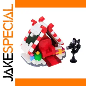 Holiday-Themed Minifigure with Cabin Design
