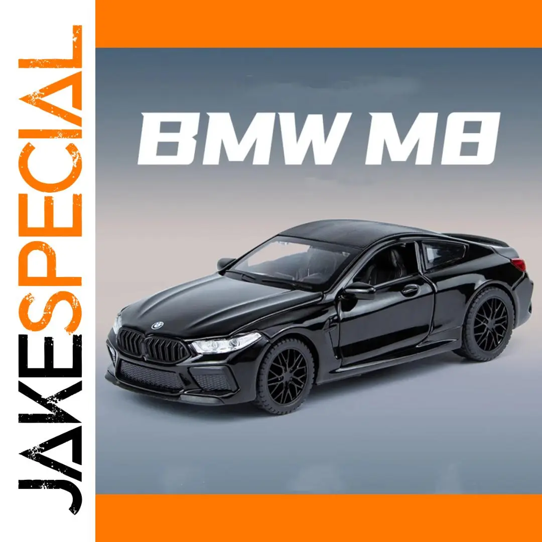 BMW M8 Diecast Model Car 1:32 Scale Black 1 BMW M8 Diecast Model Car 1:32 Scale Black
