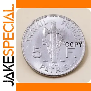 1941 France 5 Francs Petain Replica Coin
