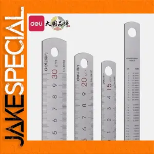 Deli Stainless Steel Ruler Set - 10cm, 20cm, 30cm