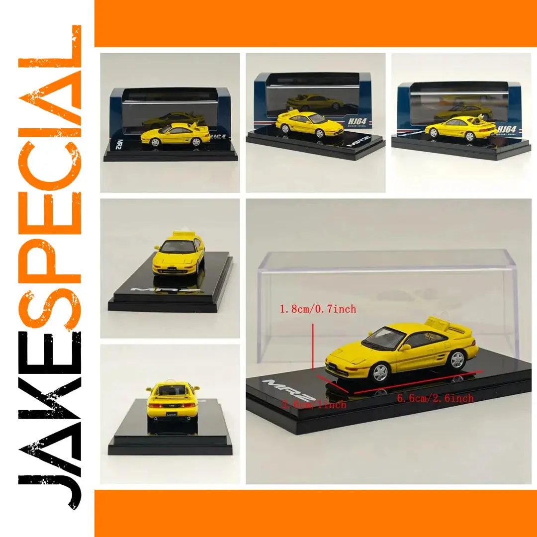 1/64 Scale Yellow 1991 Toyota MR2 GT-S Model 1 1/64 Scale Yellow 1991 Toyota MR2 GT-S Model