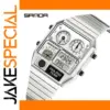 SANDA 3192 Silver LED Digital Analog Watch