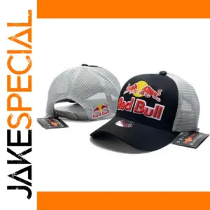 Red Bull Black and Gray Cap with Logo