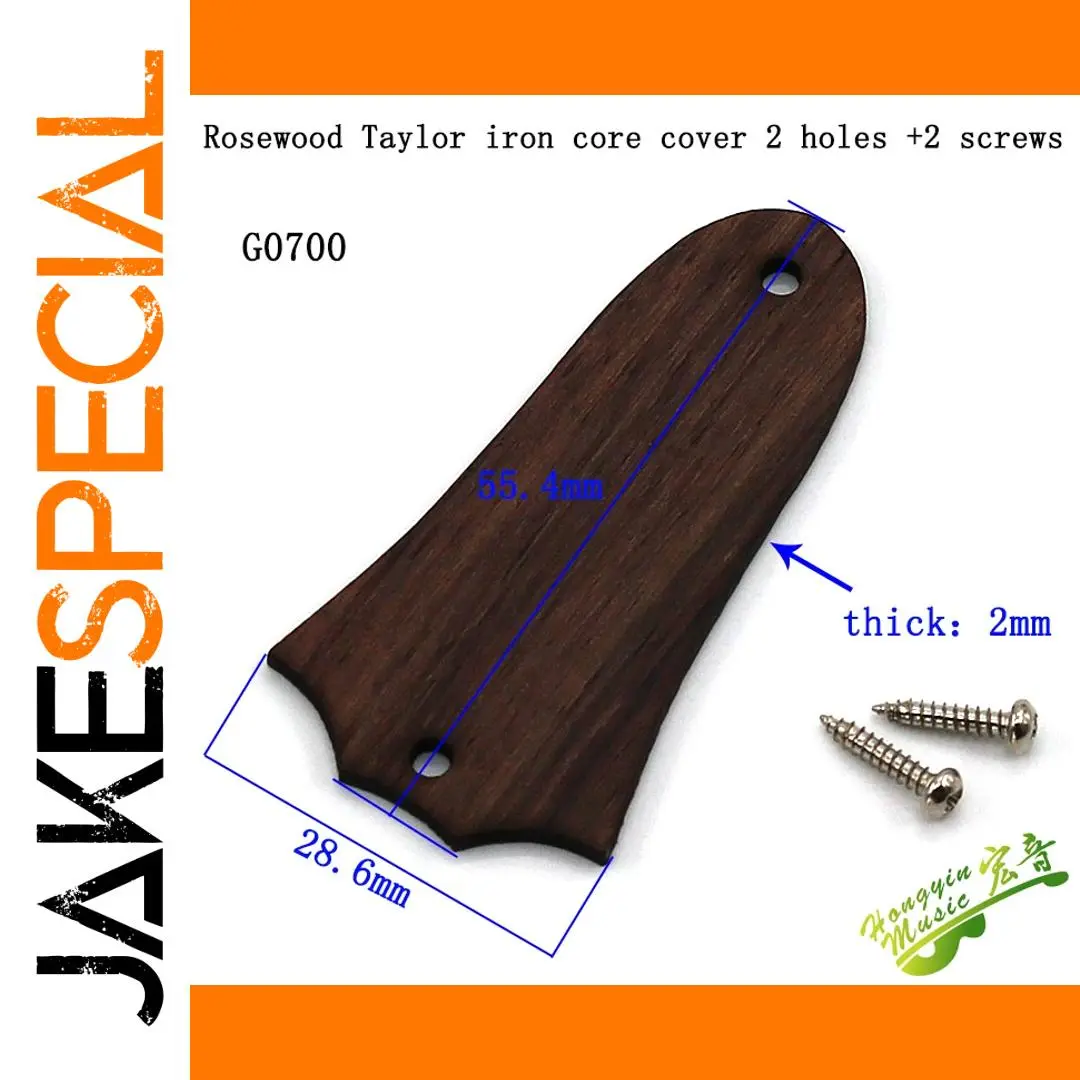 Rosewood Guitar Truss Rod Cover with Screws 1 Rosewood Guitar Truss Rod Cover with Screws