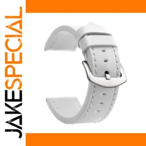 White Leather Watch Strap with Silver Buckle 18-24mm