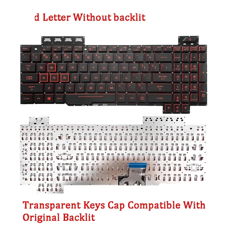 ASUS Flying Fortress Replacement Keyboard Black Red 5 ASUS Flying Fortress Replacement Keyboard Black Red - Image 5