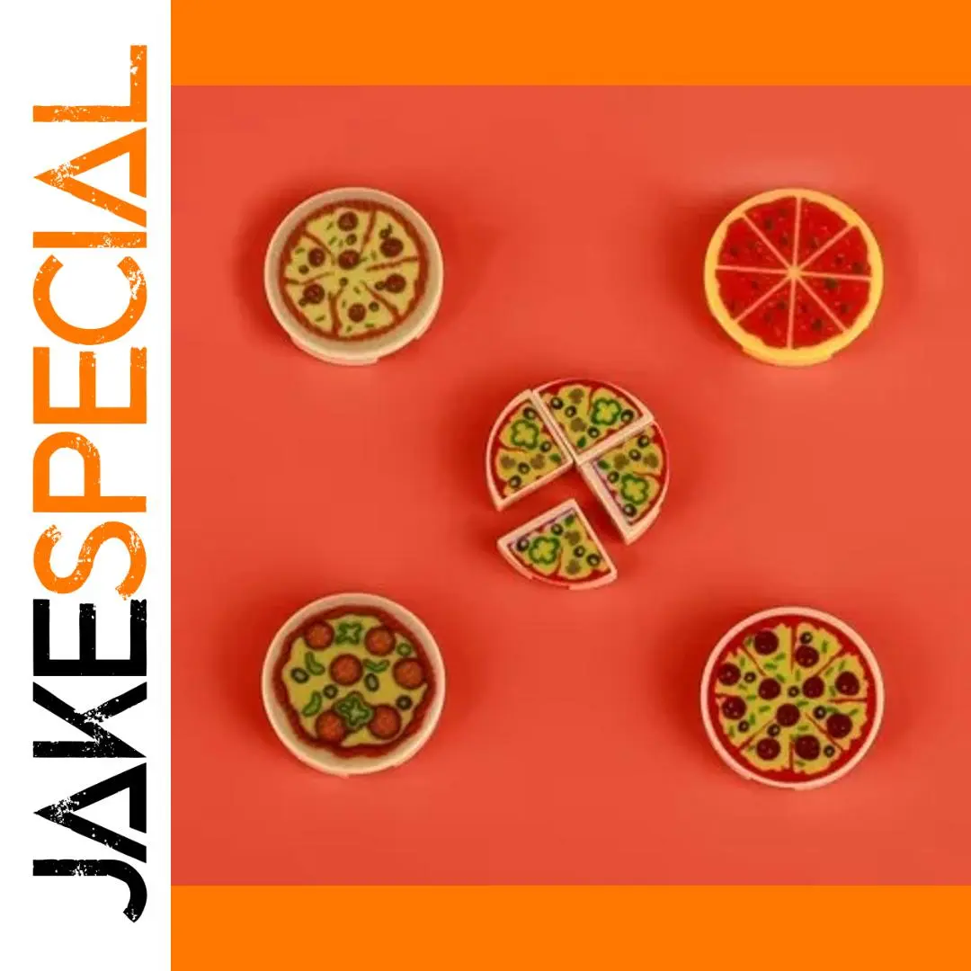 Colorful Toy Food Set with Pizza and Fruit Slices 1 Colorful Toy Food Set with Pizza and Fruit Slices