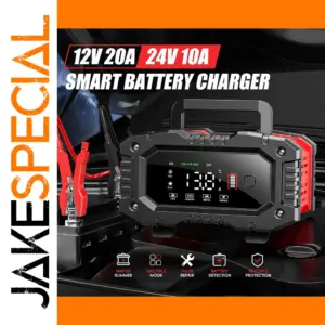 Smart 20A/10A Battery Charger for 12V-24V