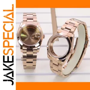 36mm 40mm Men Watch Case Rose Gold Sapphire