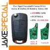 Opel Vauxhall Remote Flip Car Key 433MHz