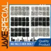 500-Piece M2 M2.5 Screw Bolt Assortment Kit