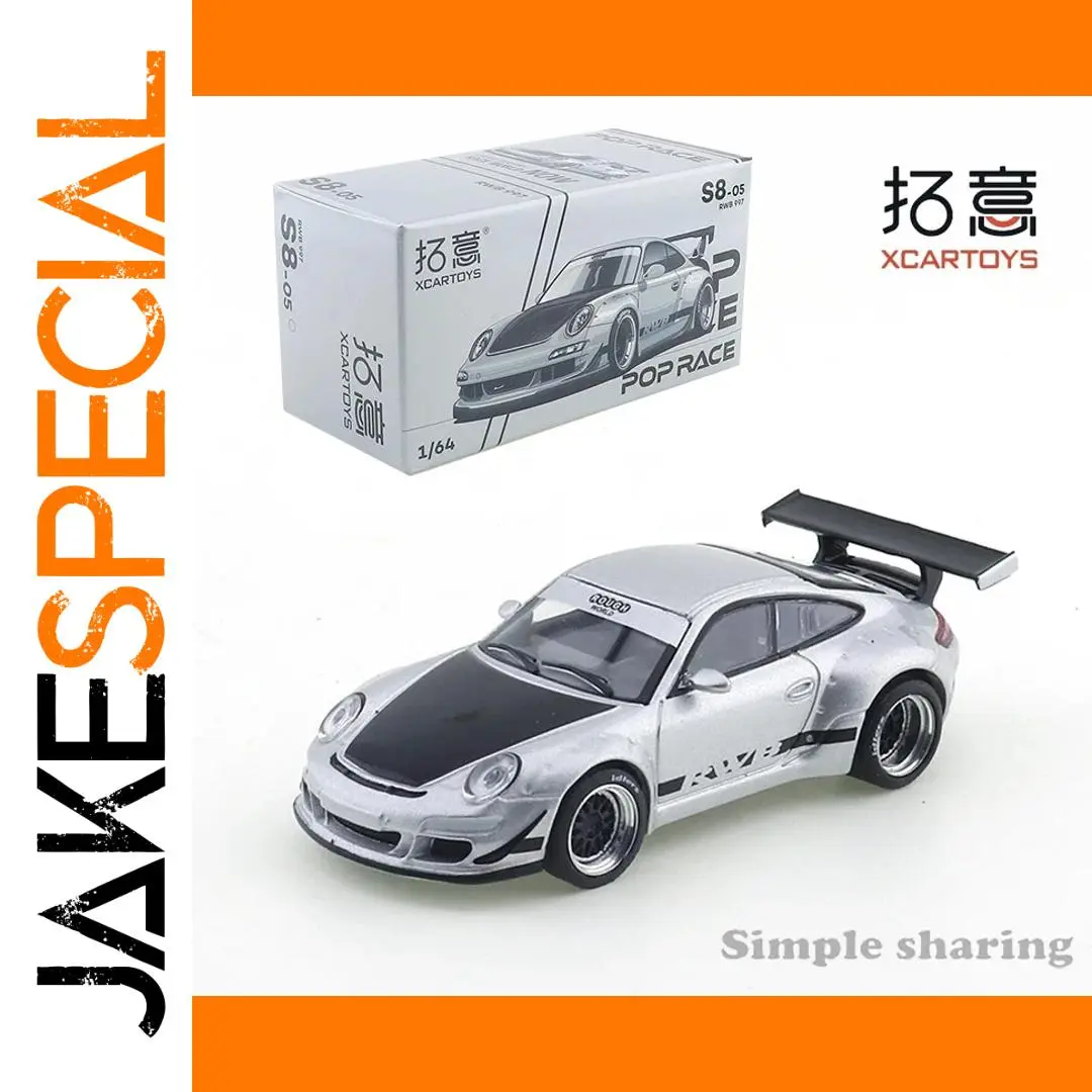 XCARTOYS 1:64 Silver Porsche Die-Cast Model 1 XCARTOYS 1:64 Silver Porsche Die-Cast Model