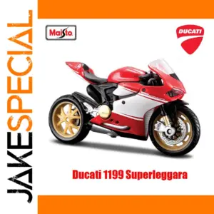 Maisto 1:18 Red and White Motorcycle Model