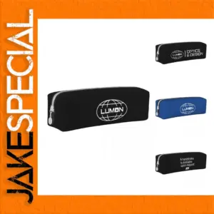 Lumon Logo Leather Pencil Case in Black and Blue