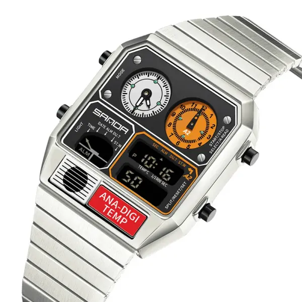 SANDA 3192 Gold Stainless Steel Men's Watch - Image 2