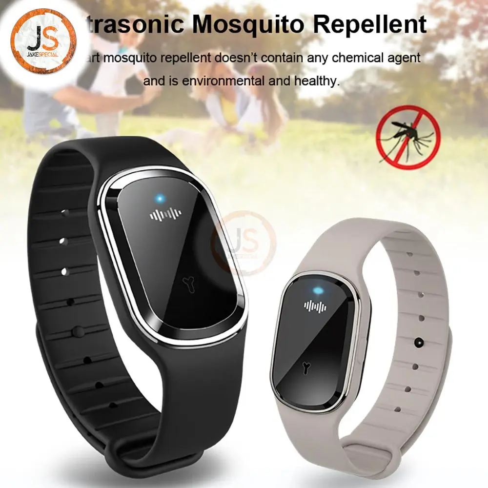 Ultrasonic Mosquito Repeller Bracelet Black/White 1 Ultrasonic Mosquito Repeller Bracelet Black/White